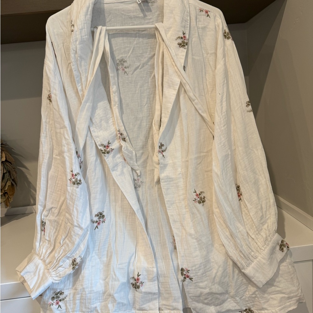 Nordstrom foral tie jacket/cotton cover up